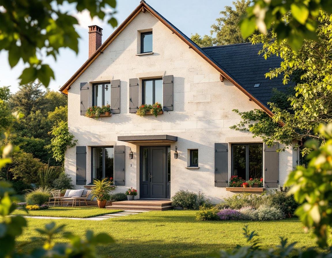 Vue extérieure d’une maison rénovée grâce à mon projet anah gouv fr, montrant des couches d’isolation thermique neuves sous un ciel clair de la région Auvergne-Rhône-Alpes.